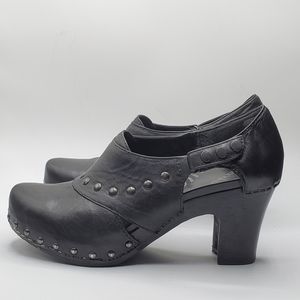 Dansko Black Heeled Clogs